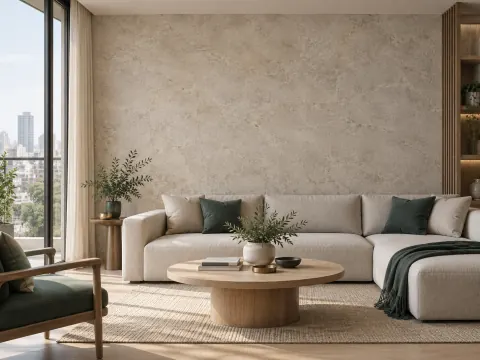 Ảnh phối cảnh Giấy dán tường giả đá 87027
