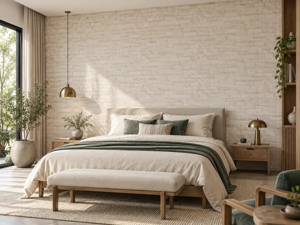 Ảnh phối cảnh Giấy dán tường giả gạch 87032