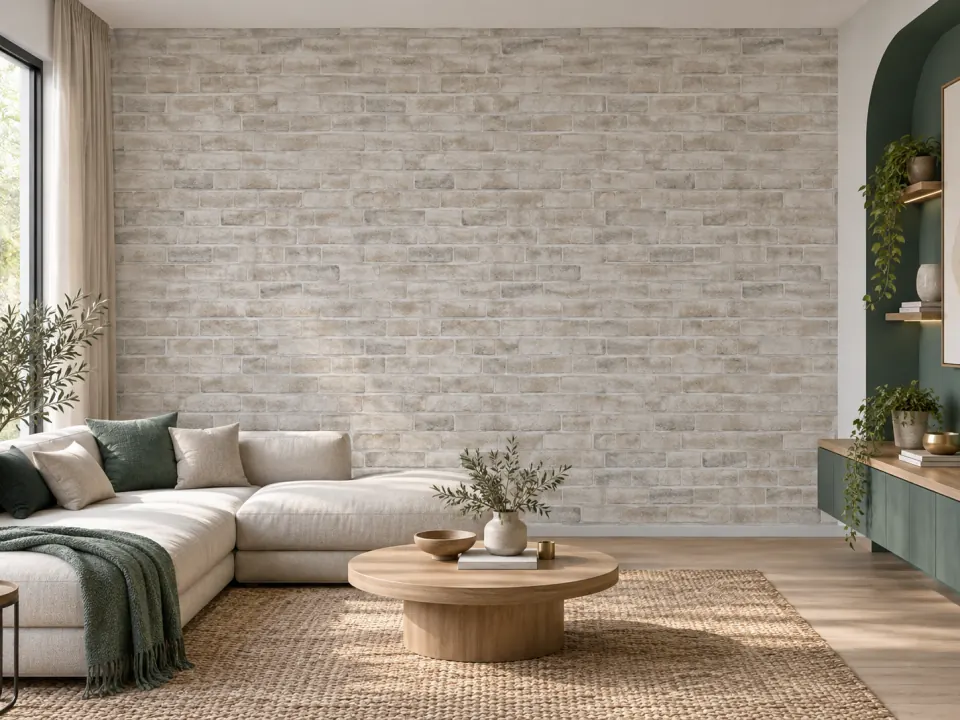 Ảnh phối cảnh Giấy dán tường giả gạch 87034