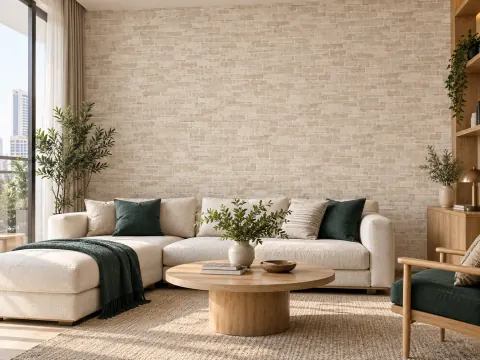 Ảnh phối cảnh Giấy dán tường giả gạch 87038