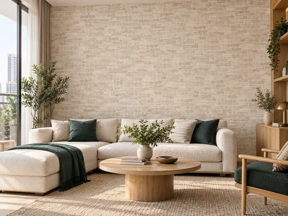 Ảnh phối cảnh Giấy dán tường giả gạch 87038