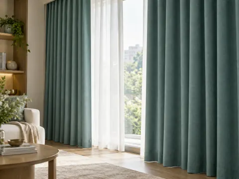 Cận cảnh Rèm vải bên ô cửa