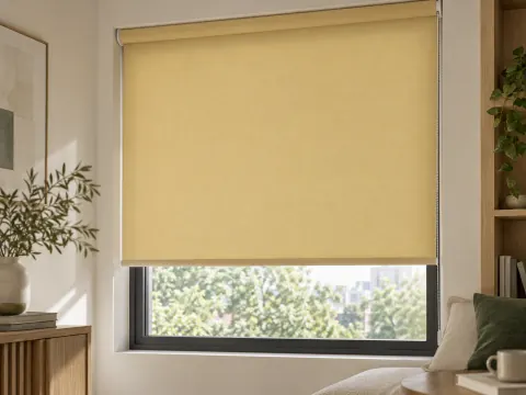 Cận cảnh Rèm cuốn bên ô cửa