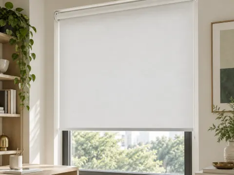 Cận cảnh Rèm cuốn bên ô cửa