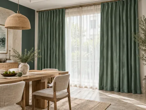 Ảnh phối cảnh Mẫu rèm vải 36016 đẹp cá tính và tươi trẻ