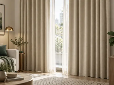 Cận cảnh Rèm vải bên ô cửa