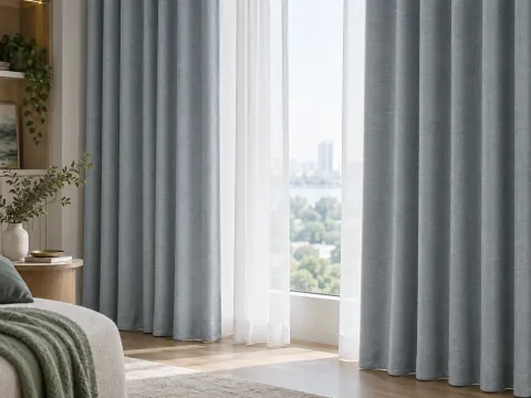 Cận cảnh Rèm vải bên ô cửa
