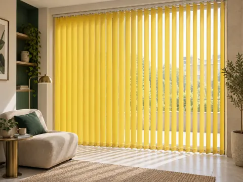 Ảnh phối cảnh Rèm lá dọc màu vàng tươi hiện đại