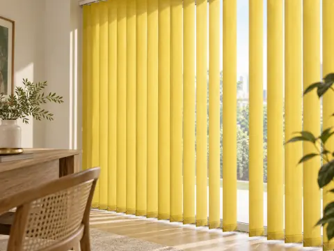 Cận cảnh Rèm lá dọc bên ô cửa