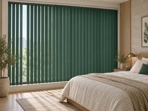 Ảnh phối cảnh Rèm sáo lá dọc màu xanh lá