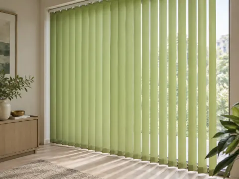 Cận cảnh Rèm lá dọc bên ô cửa
