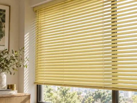Cận cảnh Rèm sáo nhôm bên ô cửa