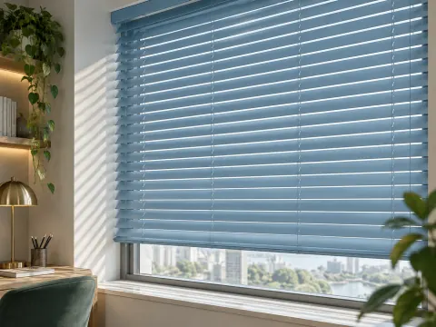 Cận cảnh Rèm sáo nhôm bên ô cửa
