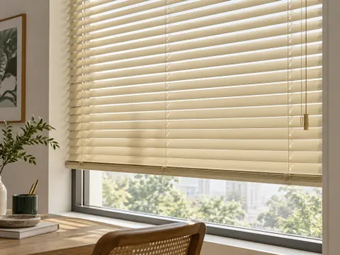 Cận cảnh Rèm sáo nhôm bên ô cửa