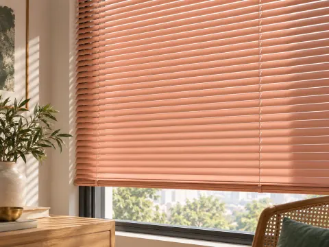 Cận cảnh Rèm sáo nhôm bên ô cửa