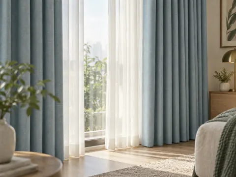 Cận cảnh Rèm vải bên ô cửa