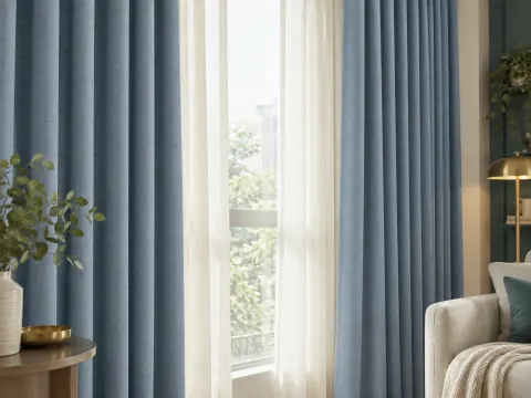 Cận cảnh Rèm vải bên ô cửa
