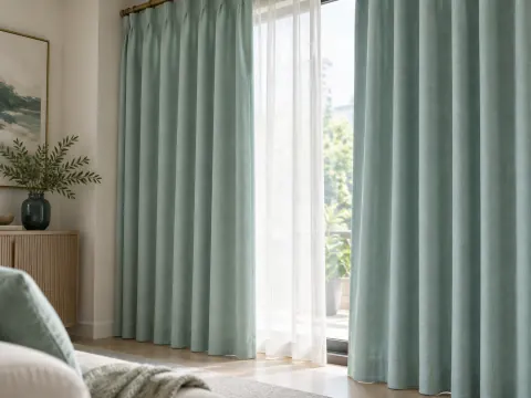 Cận cảnh Rèm vải bên ô cửa