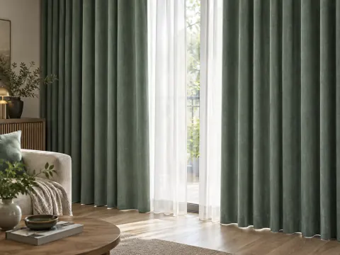 Cận cảnh Rèm vải bên ô cửa