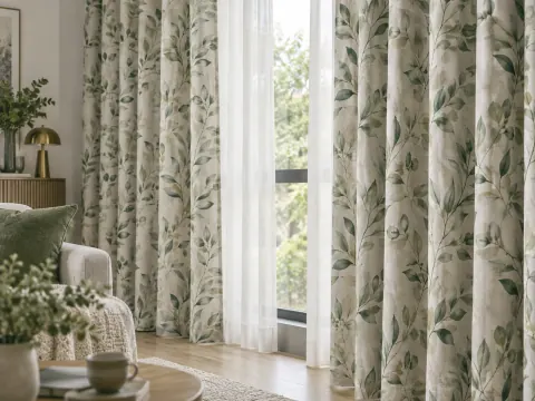Cận cảnh Rèm vải bên ô cửa