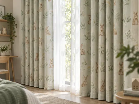 Cận cảnh Rèm vải bên ô cửa