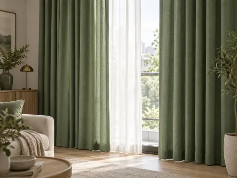 Cận cảnh Rèm vải bên ô cửa