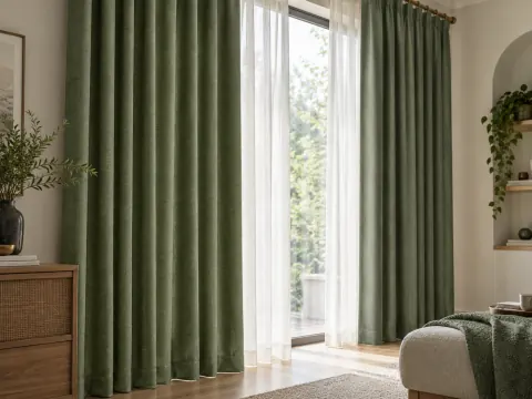 Cận cảnh Rèm vải bên ô cửa
