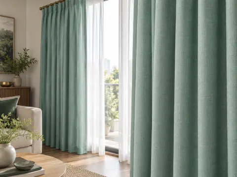 Cận cảnh Rèm vải bên ô cửa