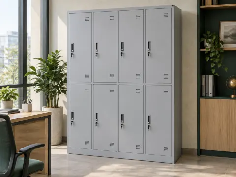 Ảnh phối cảnh Tủ sắt văn phòng 8 cửa 1m7 màu xám ghi
